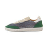 Sneaker con tomaia in mesh intrecciato blu navy e verde
