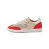 Zapatilla plana de rejilla DUUO ONA LACE TRENZADO beige y rojo