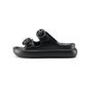 duuo EVA CURVI BLACK Double Buckle Sandal with Ergonomic Platform Sole.