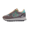 Zapatillas retro running DUUO CALMA HI gris y turquesa metalizado