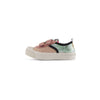 Zapatillas veganas infantiles con velcro DUUO COL NOMO rosa y verde metalizado