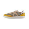Sapatilha rasa de rede DUUO ONA LACE bege e amarelo
