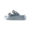 duuo EVA CURVI BLUE SILVER Double Buckle Sandal with Ergonomic Platform Sole.