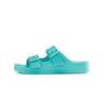 Sandàlies blau turquesa planes block de goma duuo EVA FLAT 08
